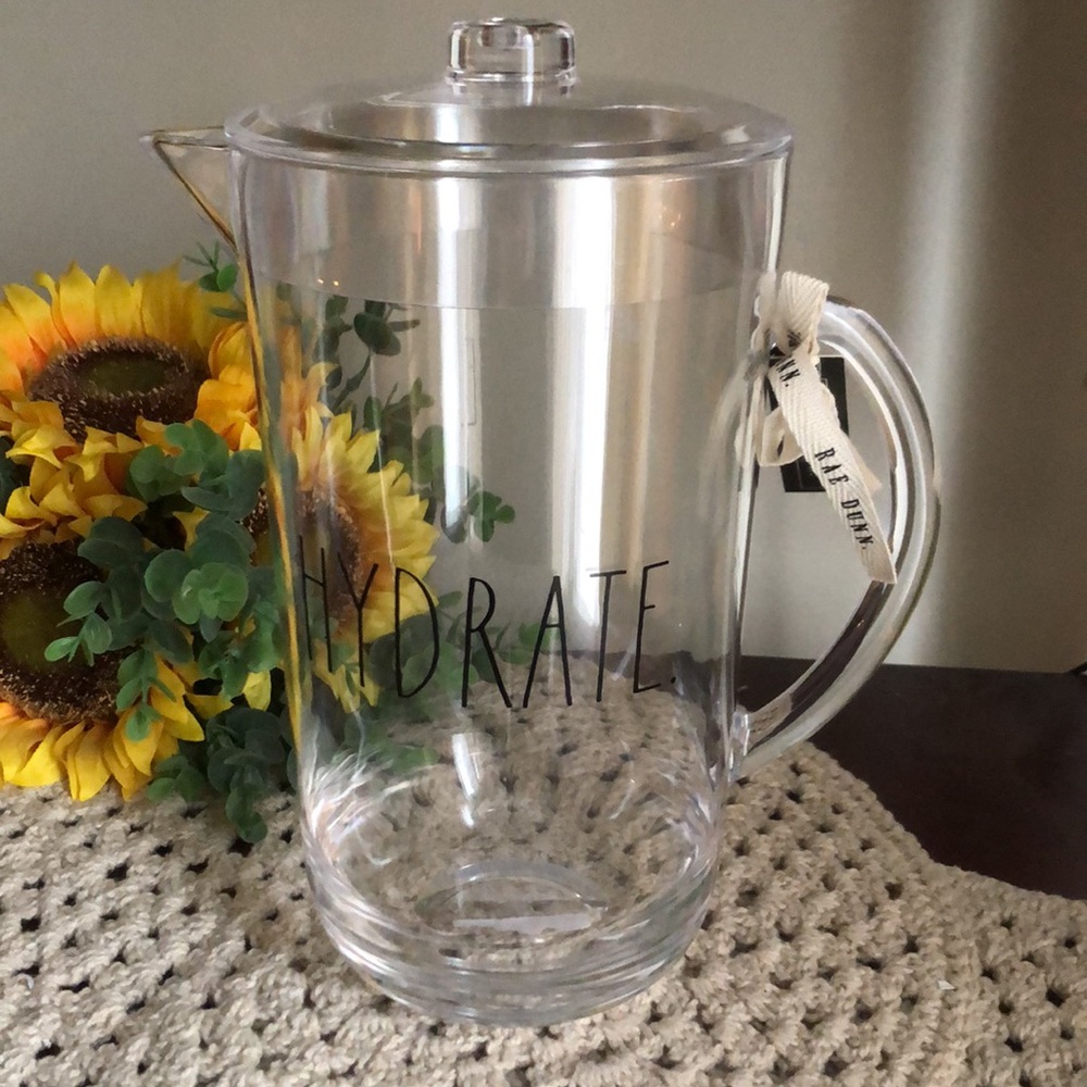 Rae Dunn Clear Acrylic Pitcher with “Hydrate” text - Picture 9 of 9